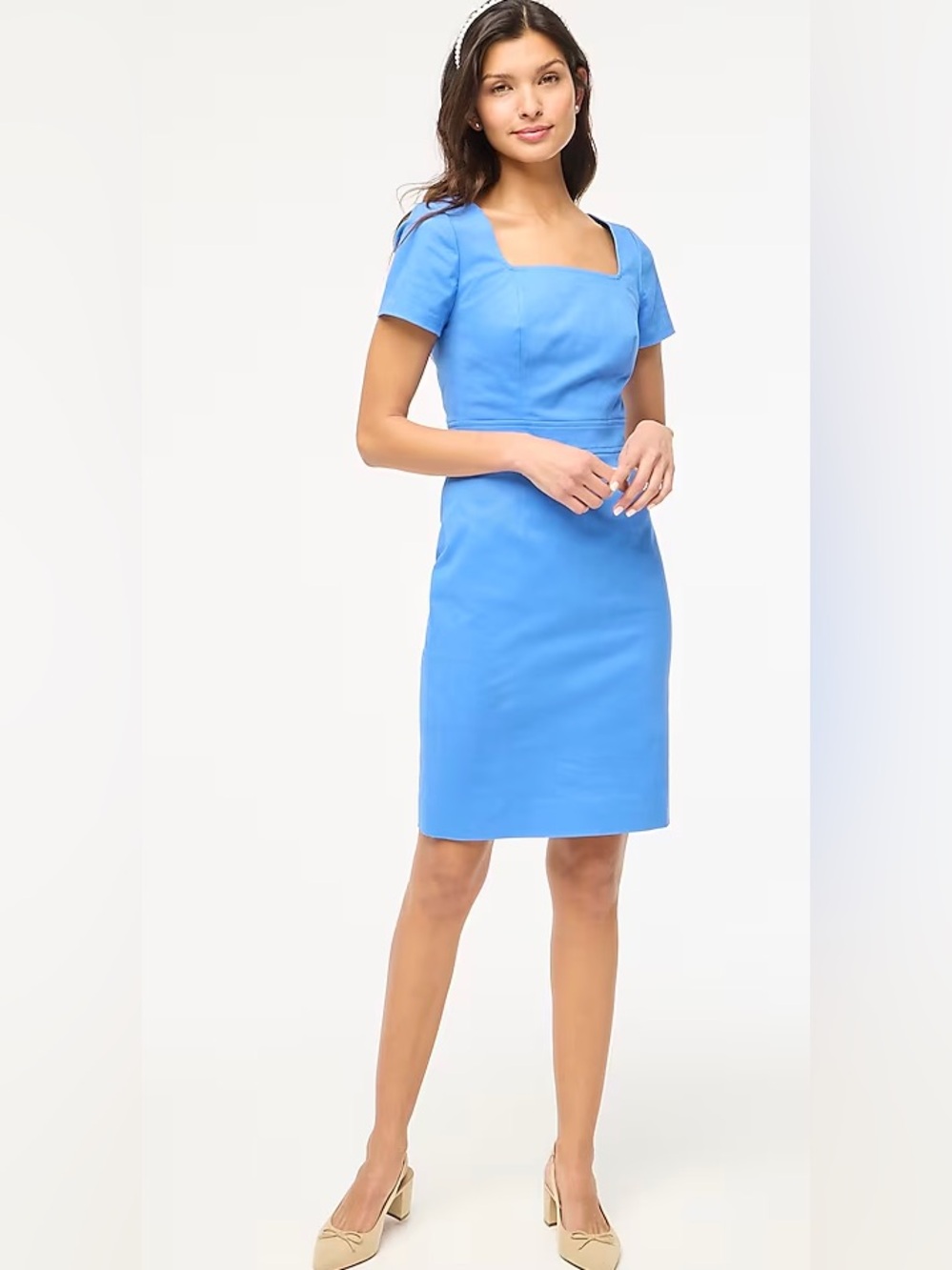 J. Crew Blue Square Neck Dress